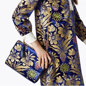 Tory Burch Fleming Floral Convertible Small Shoulder Bag In Velvet Cosmic Floral